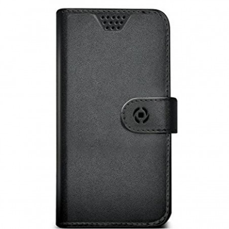 Funda Celly universal XXL tipo libro negra para móviles de 5,7"