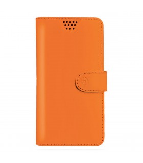 Funda Celly universal XXL tipo libro naranja para móviles de 5,7"