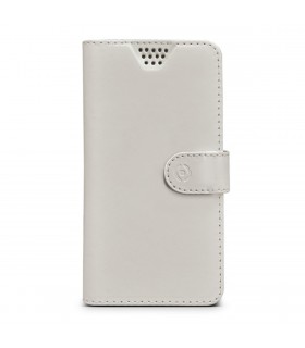 Funda Celly universal XXL tipo libro blanca para móviles de 5,7"