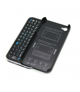Funda con teclado Bluetooth negra para iPhone 4 y 4S