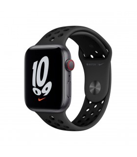 Apple Watch SE Nike 2021 (GPS + Cellular) 44mm Aluminio Gris espacial y Correa Deportiva Antracita Negra